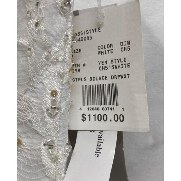 Monique Luo David's Bridal White Wedding Gown Size 8 CH515 - Picture 8 of 14